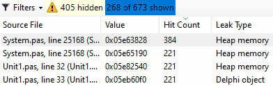 Filter allocations