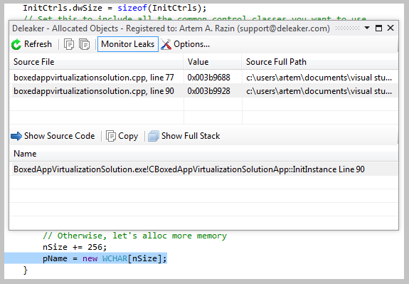 Bartek S Coding Blog Finding Memory Leaks With Deleaker